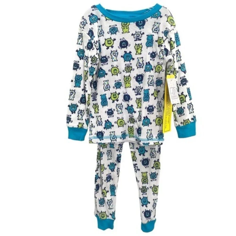 Boys Monster Print Knit Pajamas Set 4T